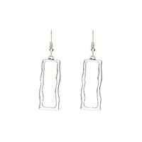 Vintage Gothic Hollow Geometric Long Bar Pendant Earrings