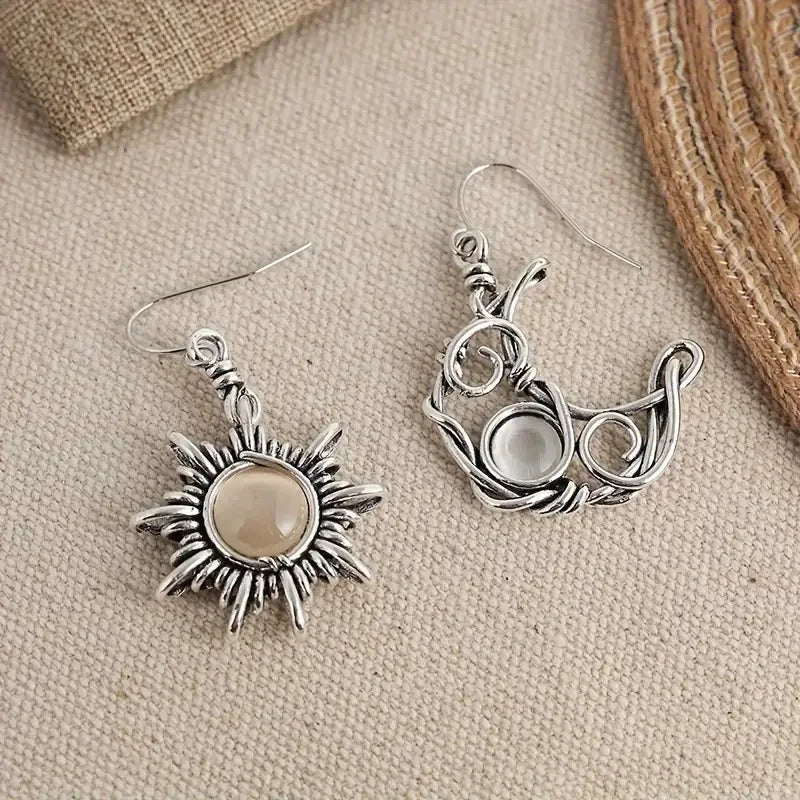 Vintage Sun & Moon Mismatched Earrings