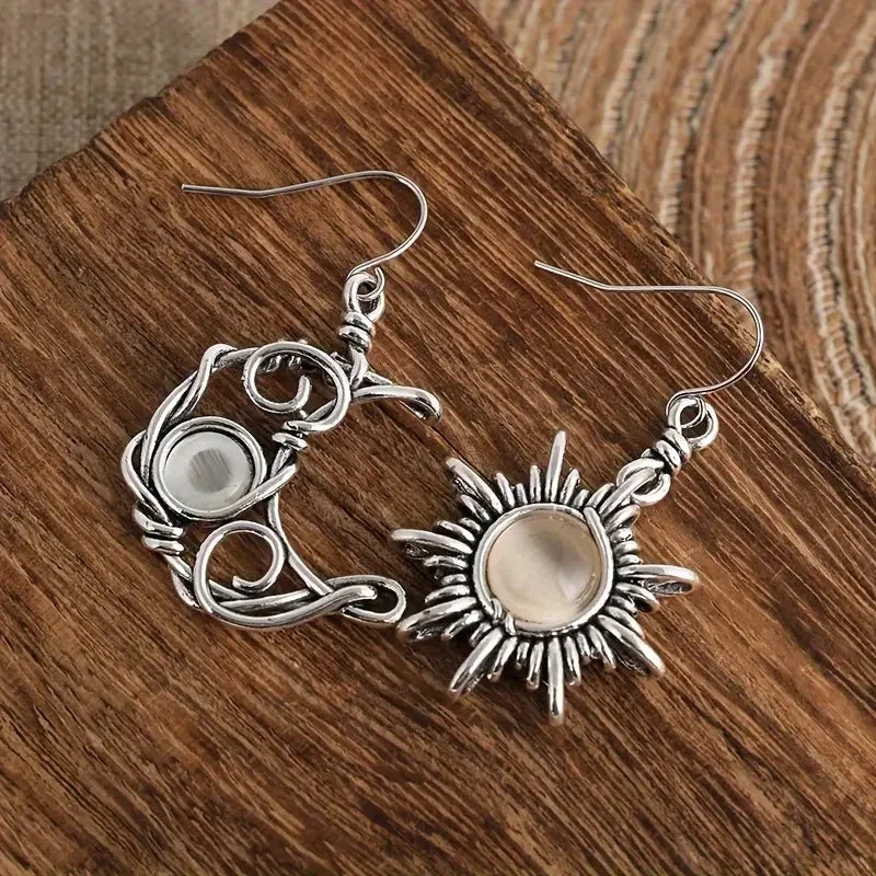 Vintage Sun & Moon Mismatched Earrings