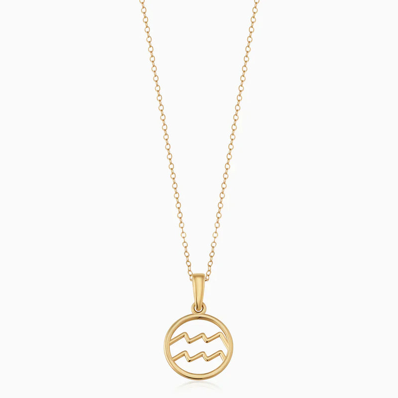 Zodiac sign necklace | White Gold